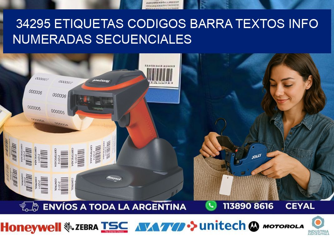 34295 Etiquetas Codigos Barra Textos Info Numeradas Secuenciales