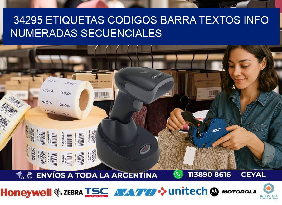 34295 Etiquetas Codigos Barra Textos Info Numeradas Secuenciales