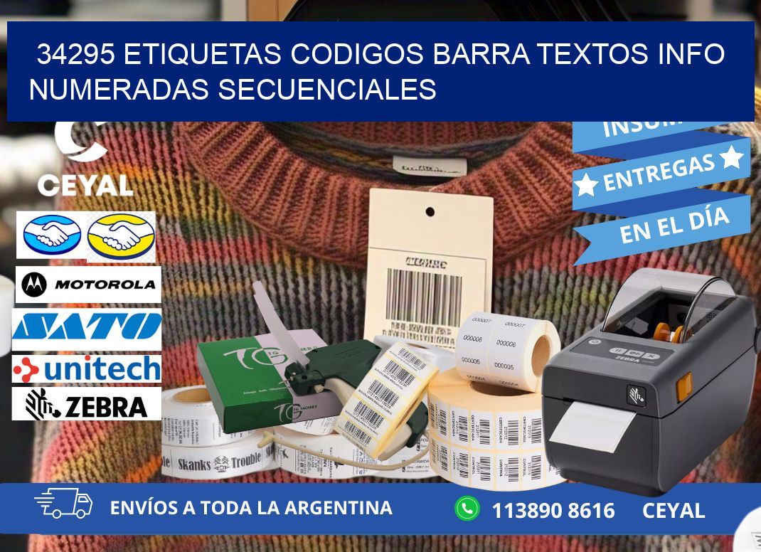 34295 Etiquetas Codigos Barra Textos Info Numeradas Secuenciales