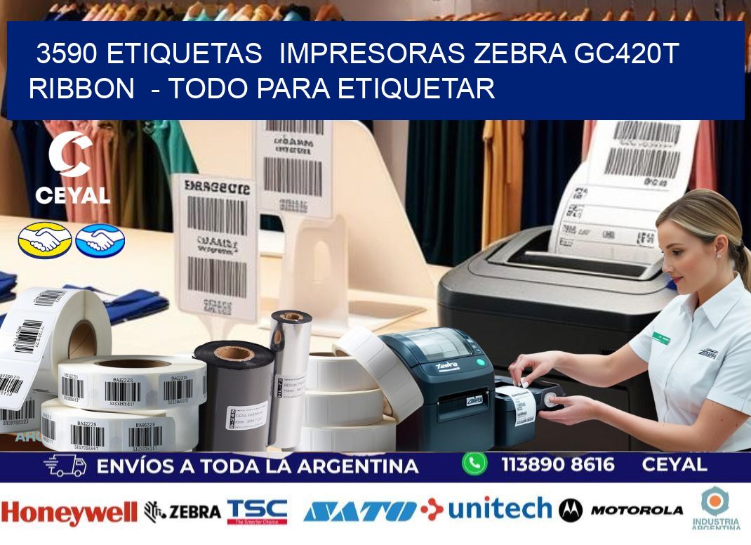 3590 etiquetas  impresoras zebra gc420t ribbon  - Todo para Etiquetar