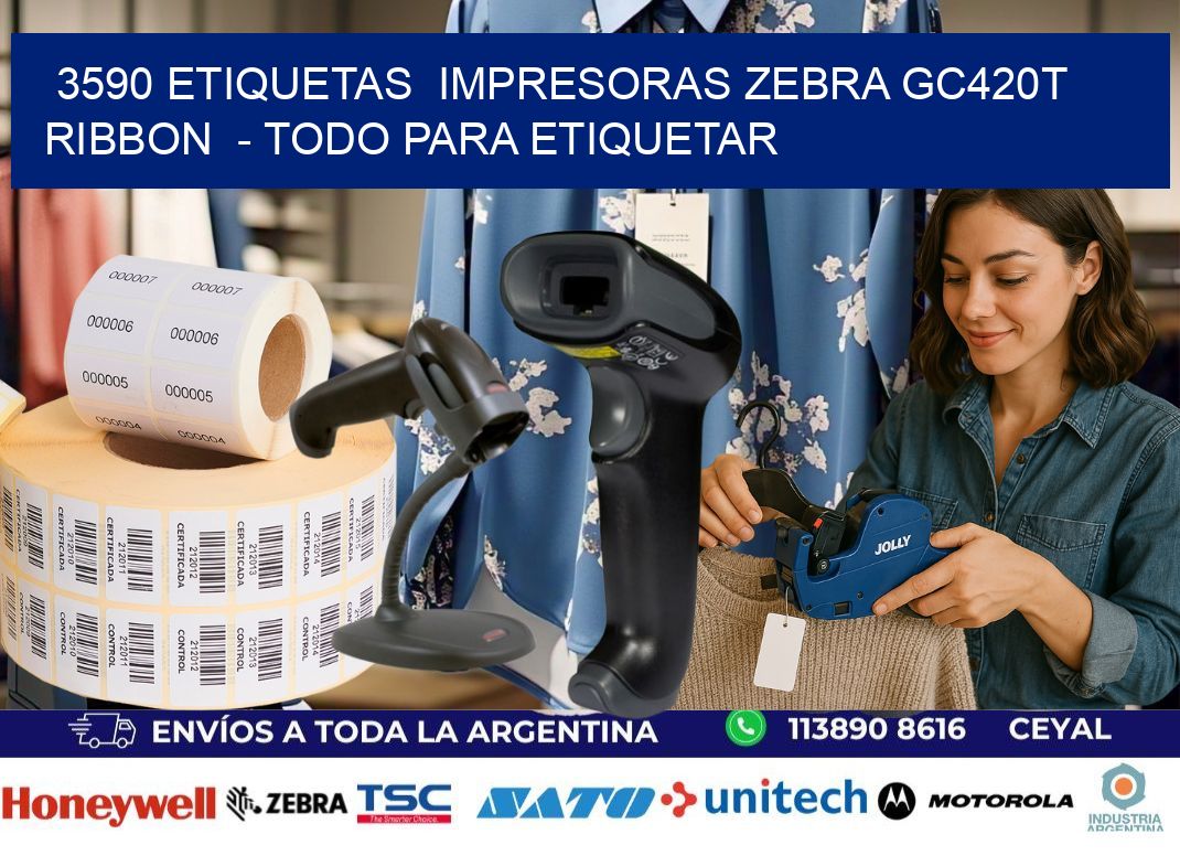 3590 etiquetas  impresoras zebra gc420t ribbon  - Todo para Etiquetar