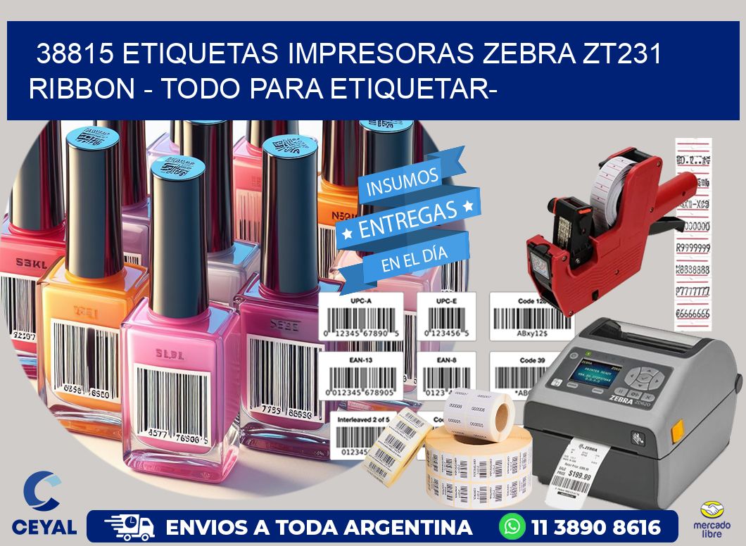 38815 etiquetas impresoras zebra zt231 ribbon - Todo para Etiquetar-