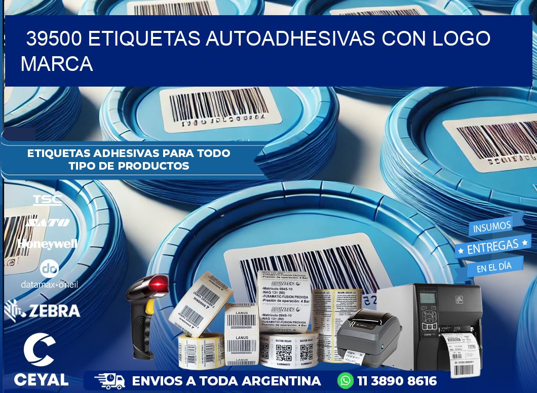 39500 etiquetas autoadhesivas con logo marca