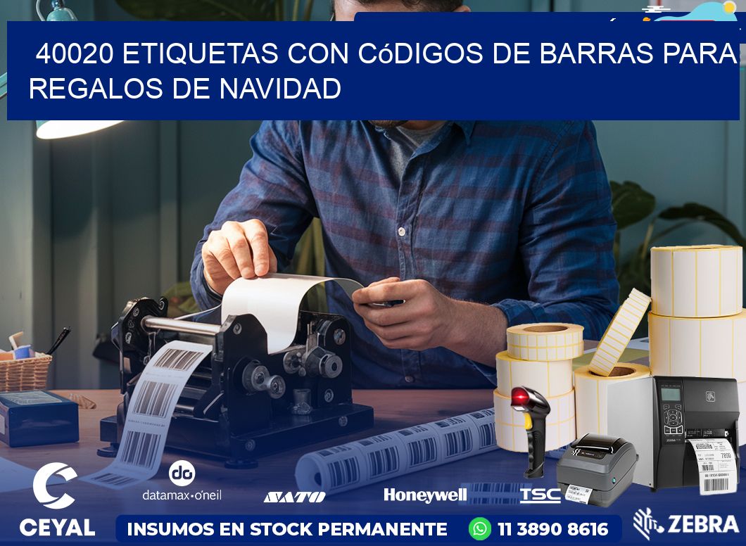 40020 etiquetas con códigos de barras para regalos de navidad