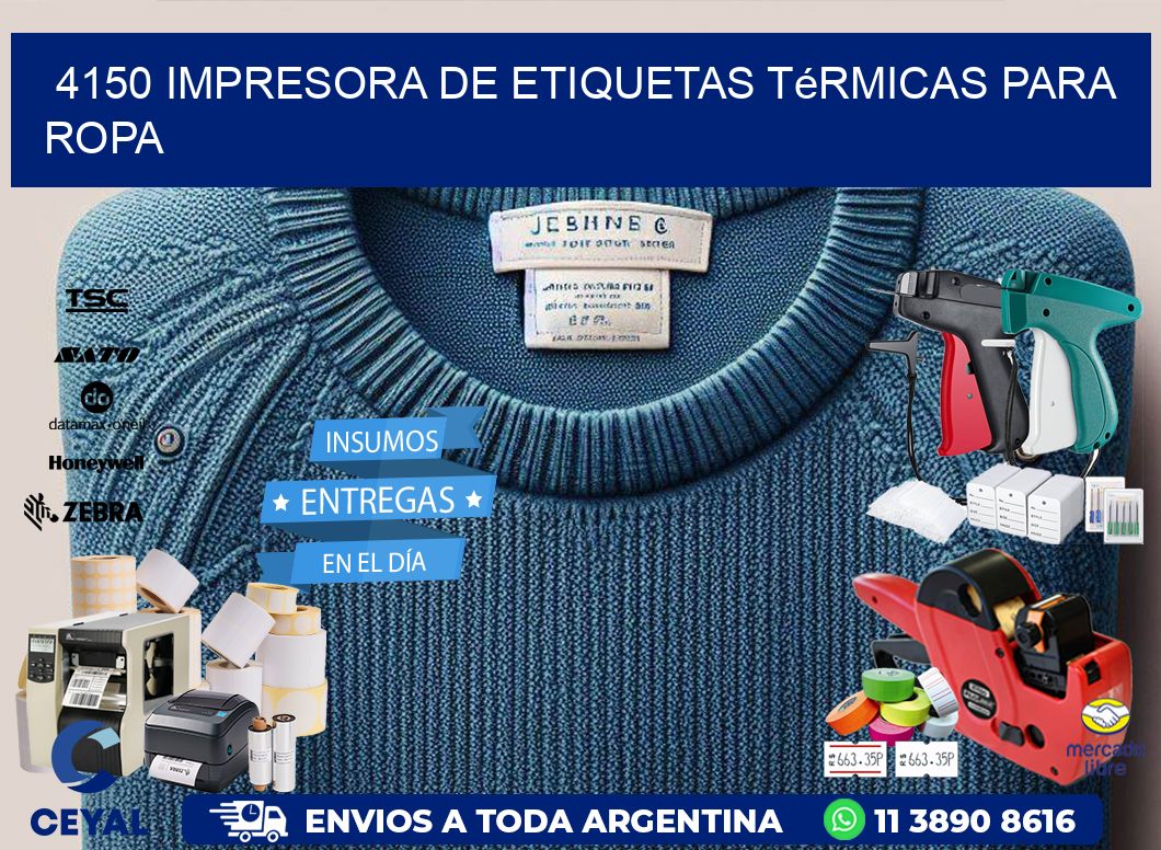 4150 impresora de etiquetas térmicas para ropa