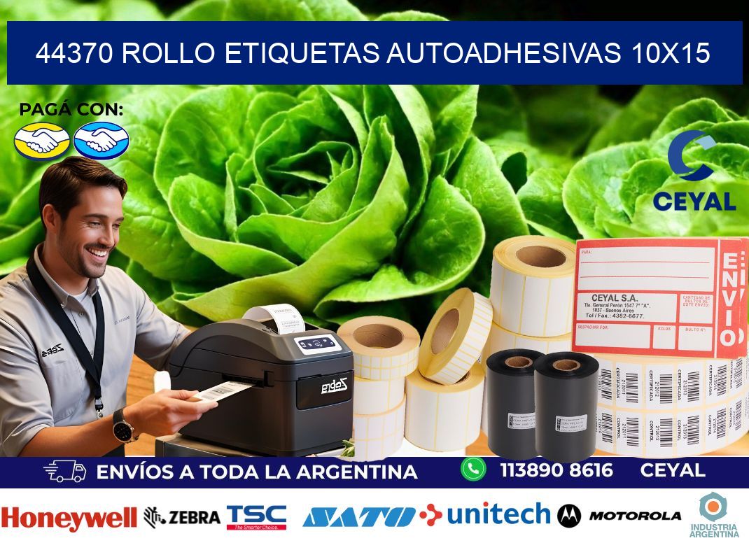 44370 Rollo Etiquetas autoadhesivas 10×15