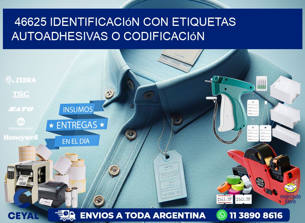46625 identificación con etiquetas autoadhesivas o codificación