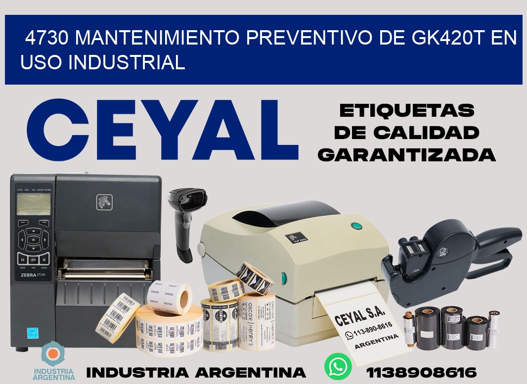 4730 mantenimiento preventivo de gk420t en uso industrial