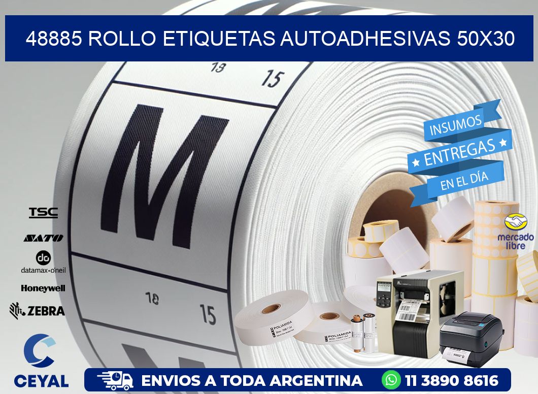 48885 Rollo Etiquetas autoadhesivas 50x30