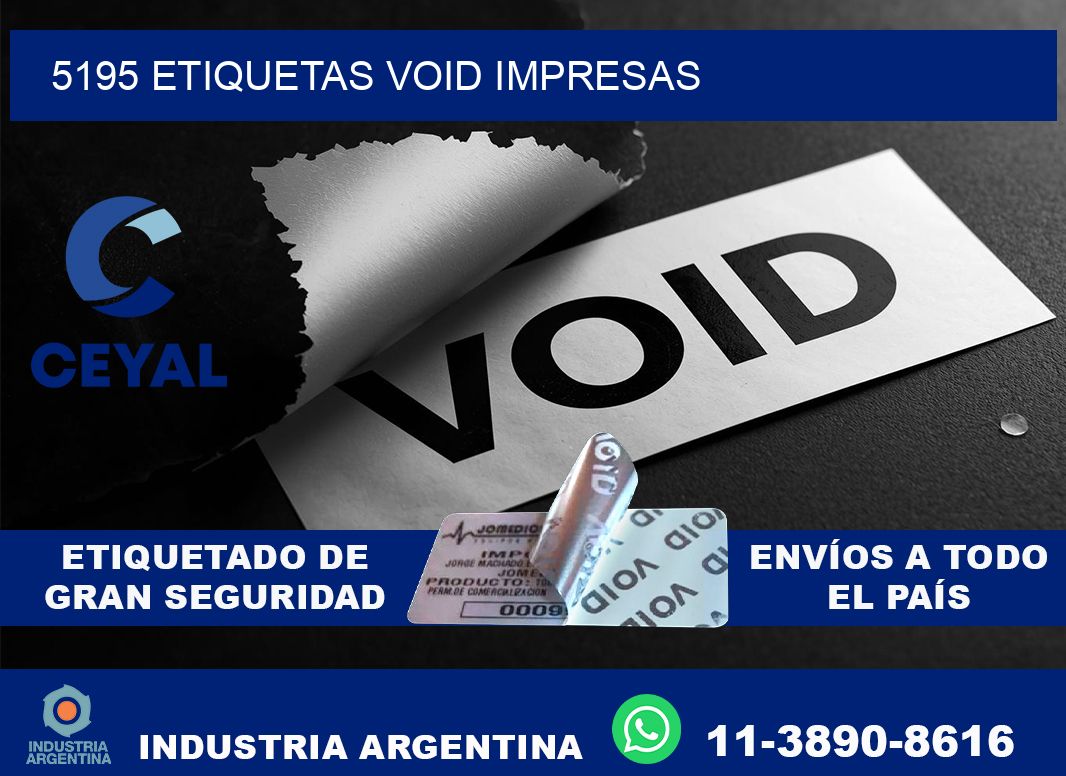 5195 etiquetas void impresas