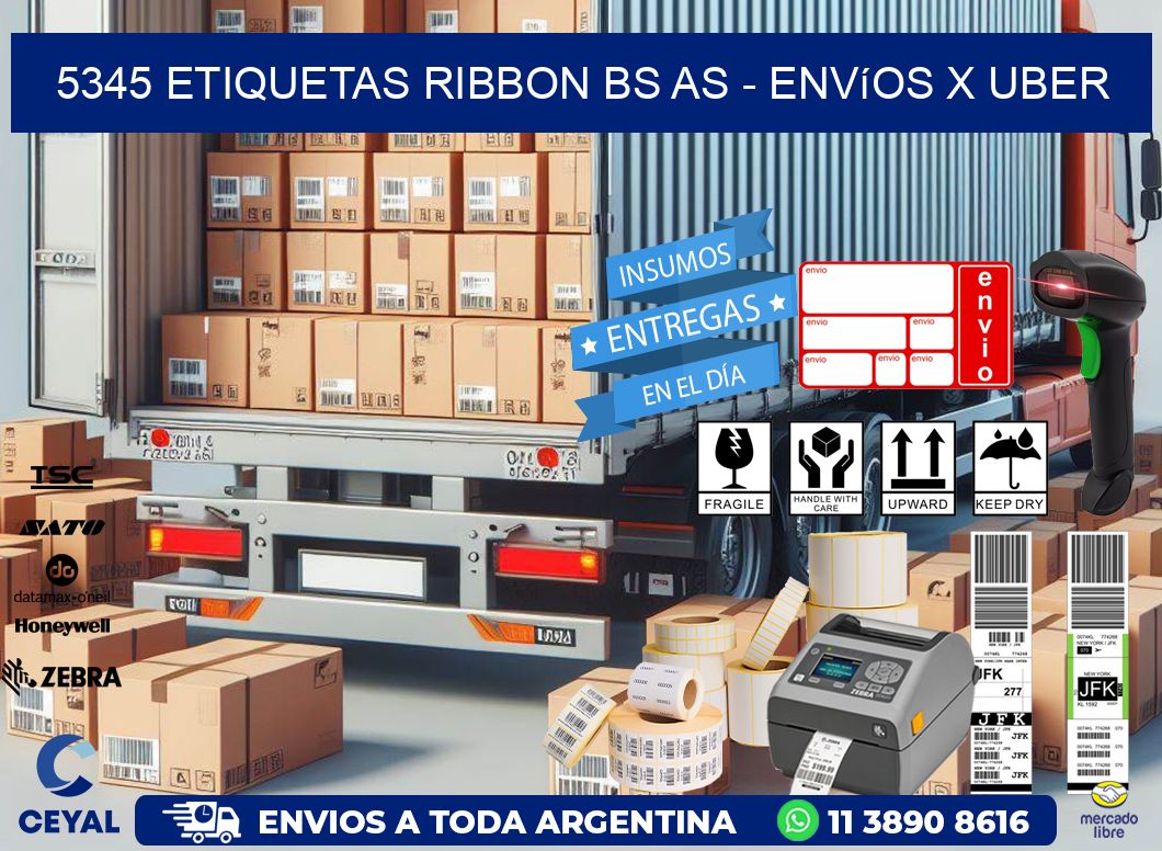 5345 etiquetas ribbon bs as - envíos x uber
