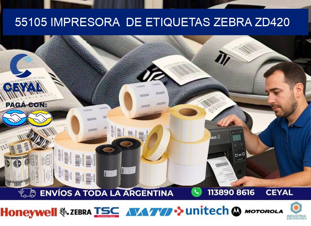 55105 impresora de etiquetas Zebra ZD420