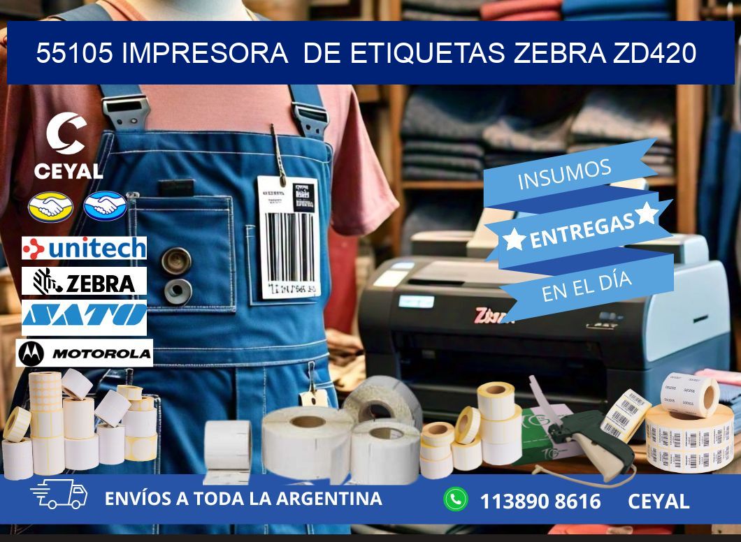 55105 impresora de etiquetas Zebra ZD420