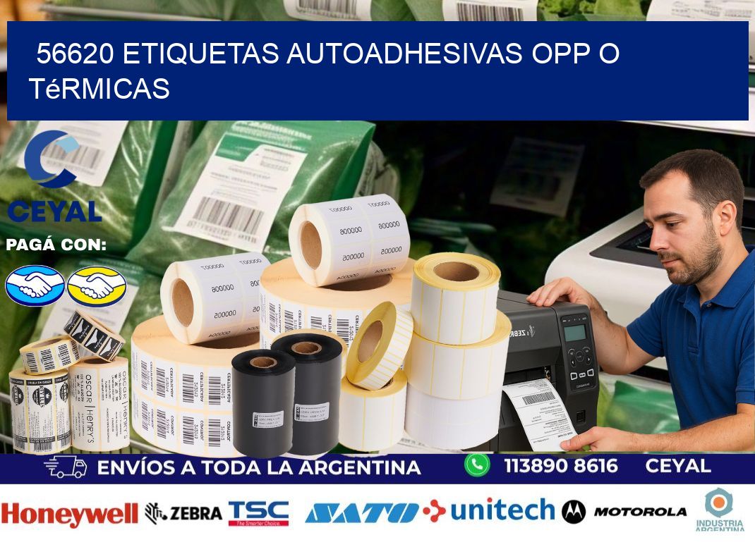 56620 etiquetas autoadhesivas opp o térmicas