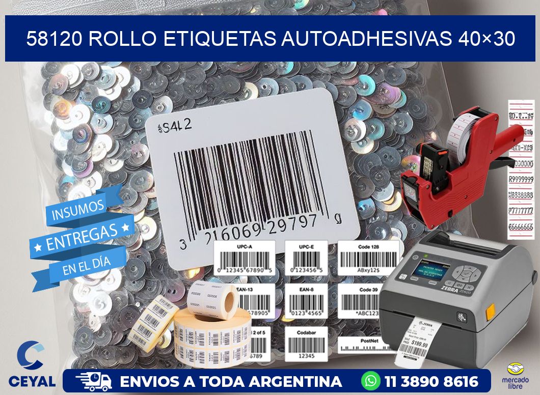58120 Rollo Etiquetas autoadhesivas 40×30