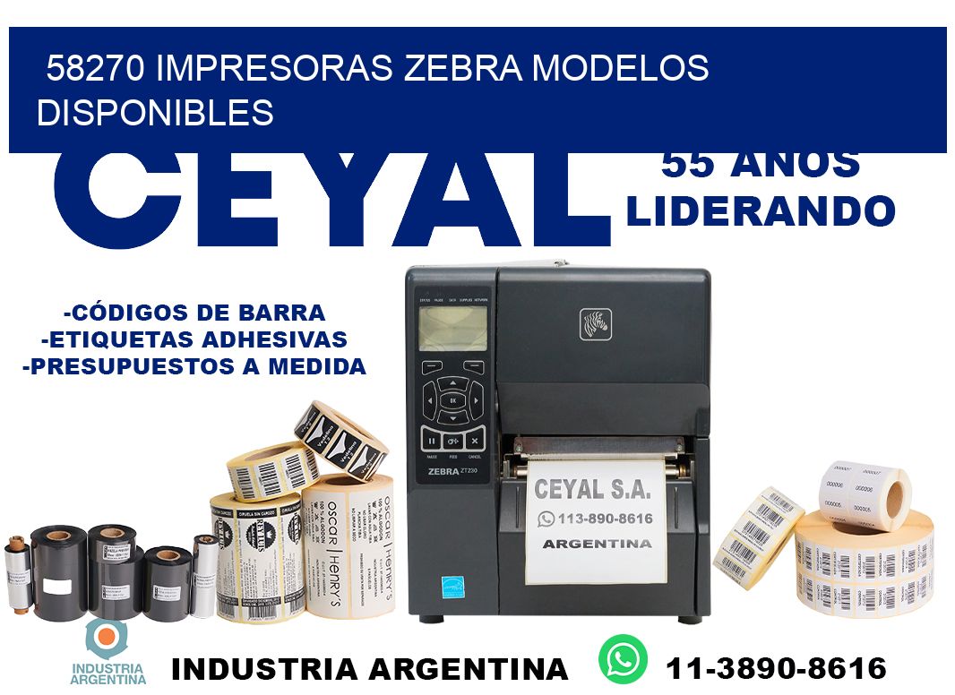 58270 impresoras zebra modelos disponibles