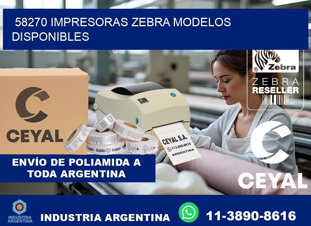 58270 impresoras zebra modelos disponibles