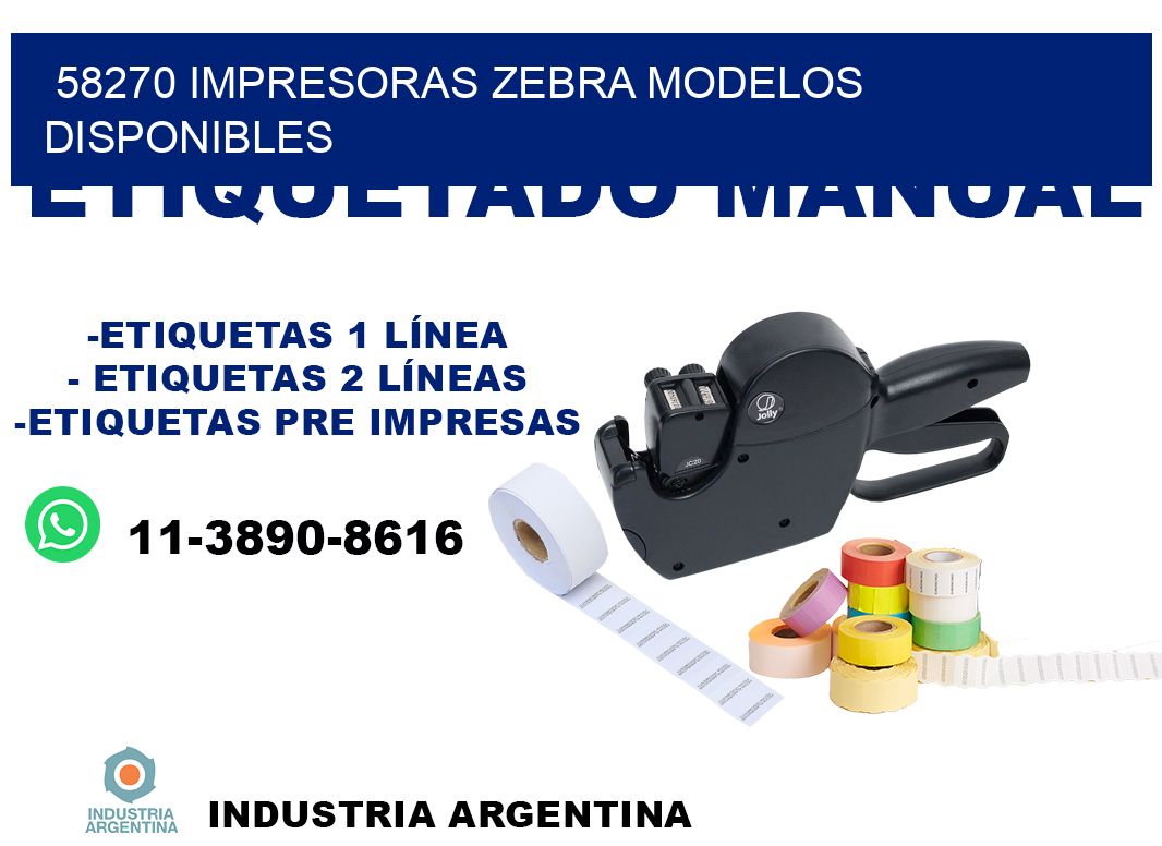 58270 impresoras zebra modelos disponibles