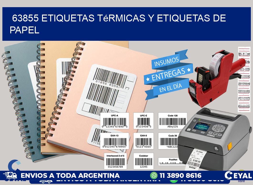 63855 etiquetas térmicas y etiquetas de papel