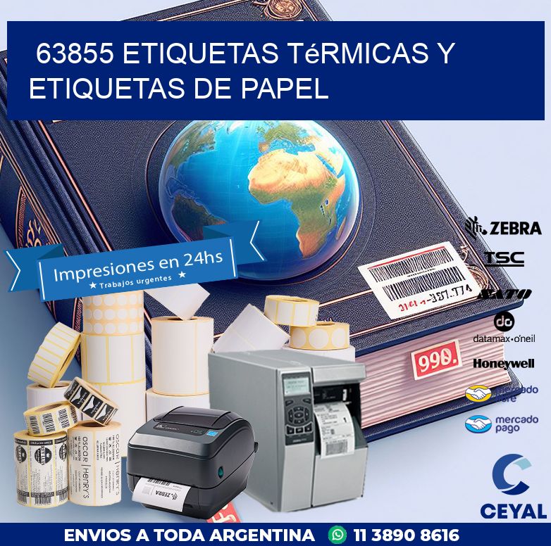 63855 etiquetas térmicas y etiquetas de papel