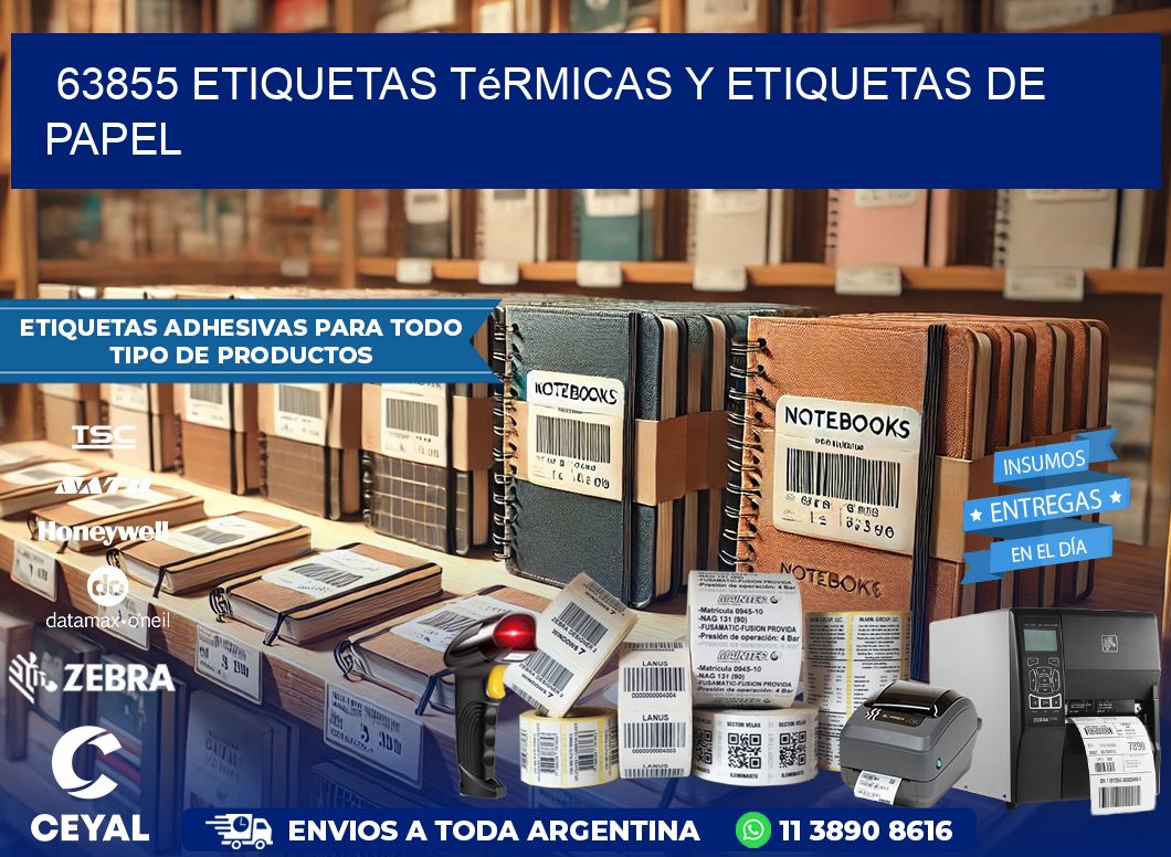 63855 etiquetas térmicas y etiquetas de papel