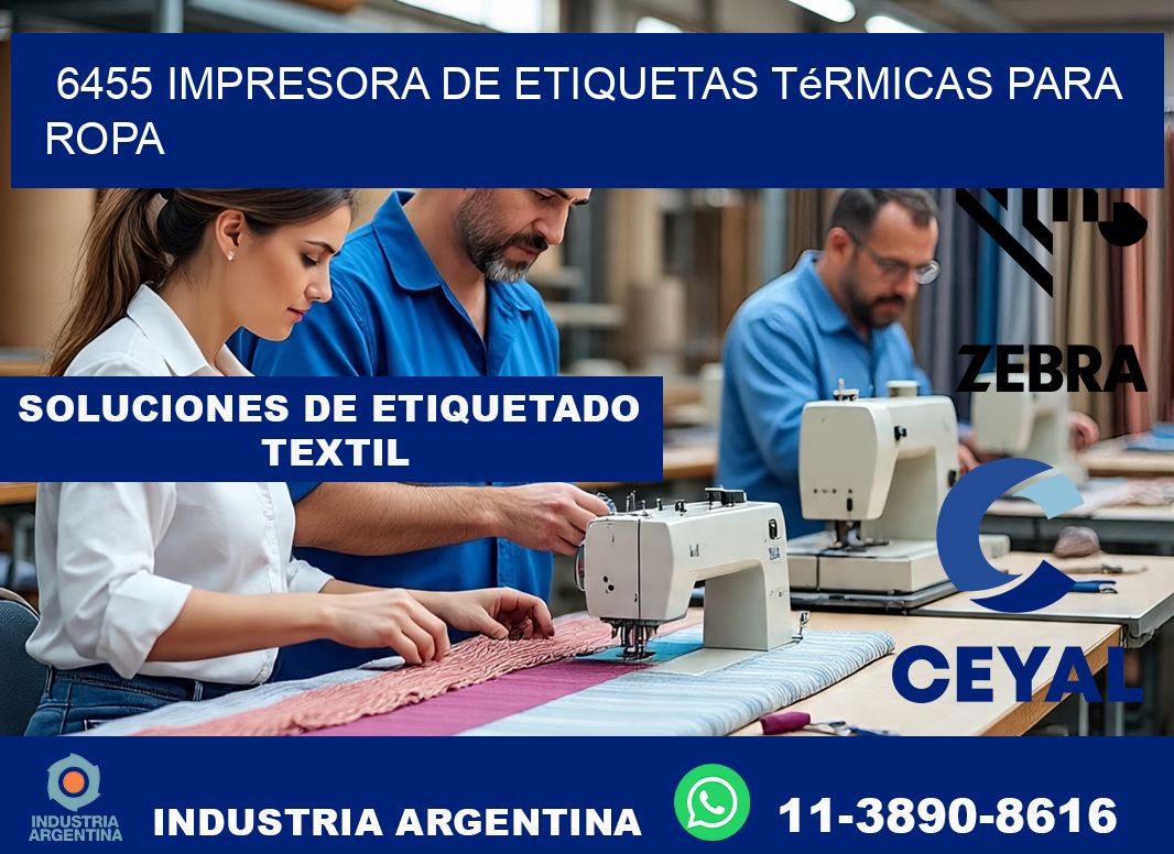 6455 impresora de etiquetas térmicas para ropa