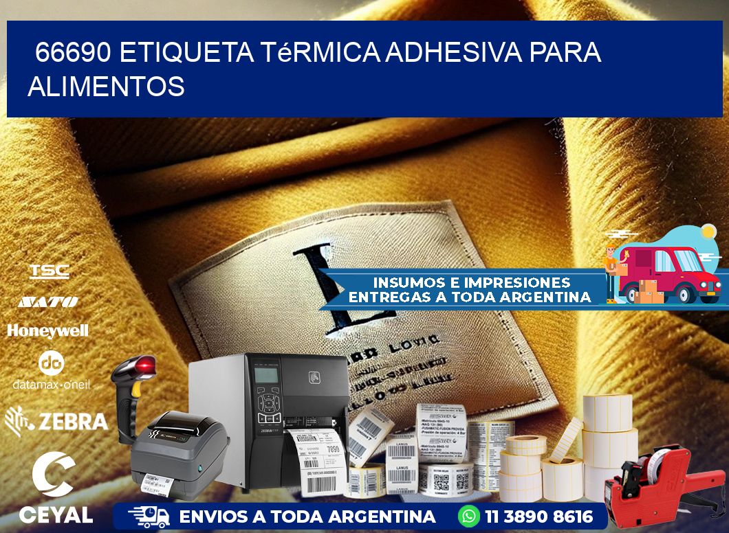 66690 Etiqueta térmica adhesiva para Alimentos
