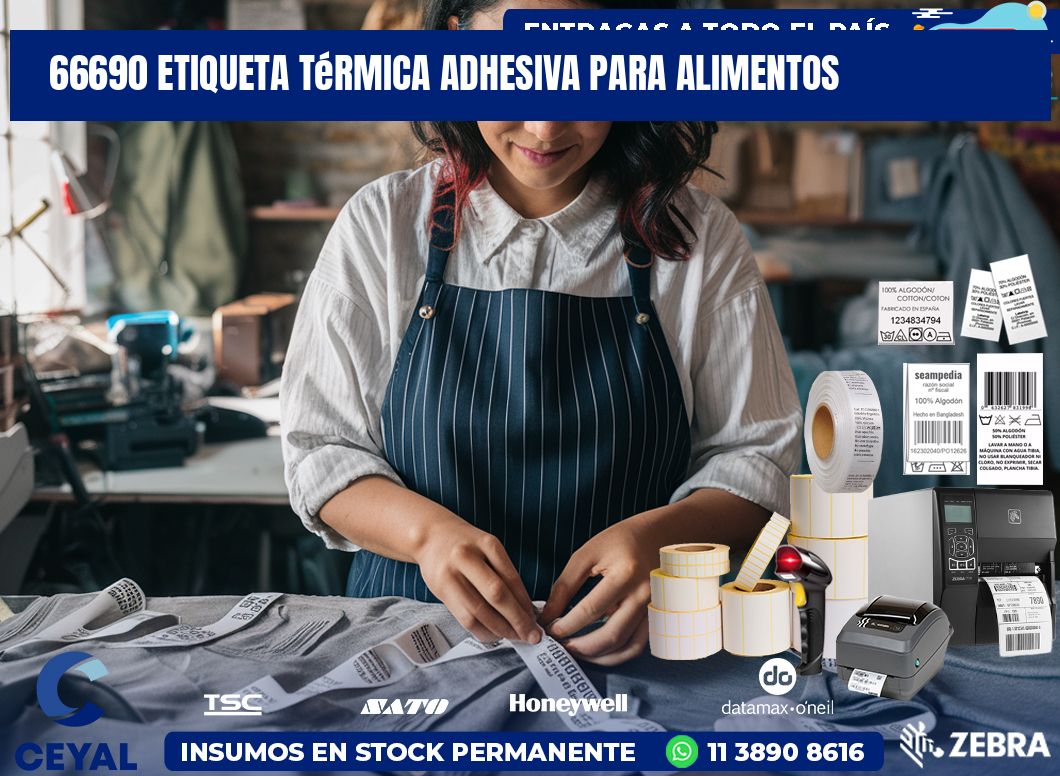 66690 Etiqueta térmica adhesiva para Alimentos