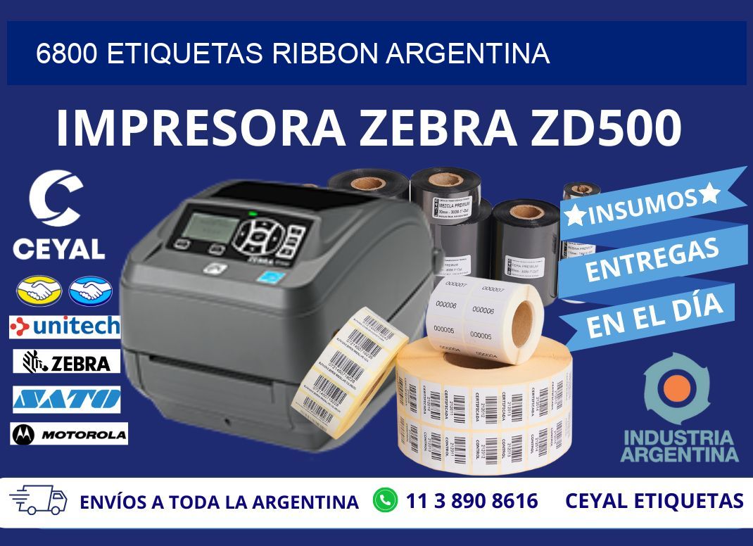 6800 etiquetas ribbon argentina
