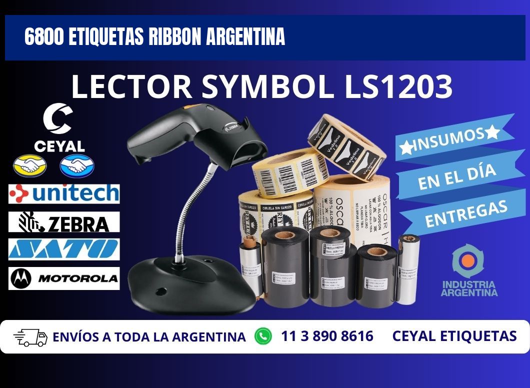 6800 etiquetas ribbon argentina