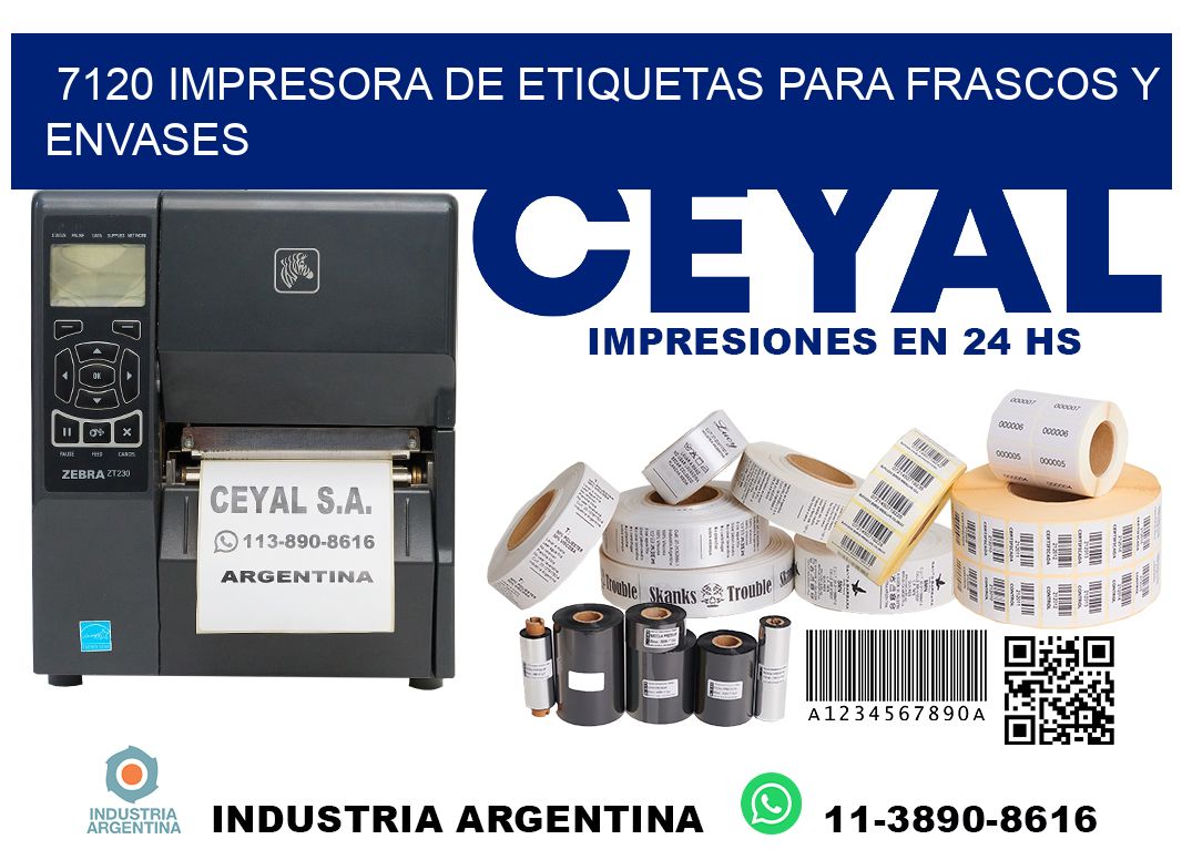 7120 impresora de etiquetas para frascos y envases