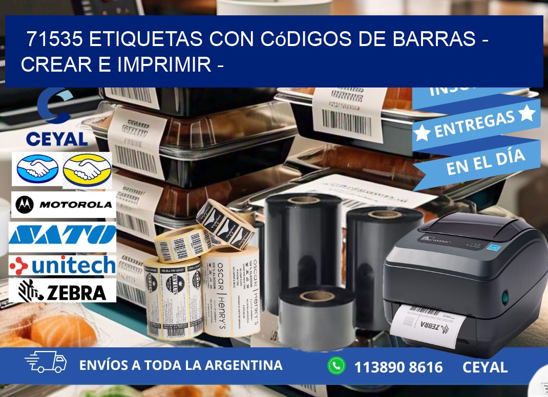 71535 etiquetas con códigos de barras - Crear e imprimir -