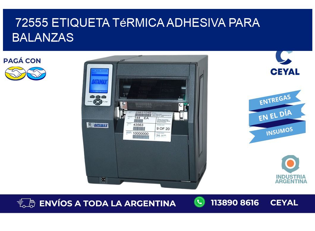 72555 Etiqueta térmica adhesiva para balanzas