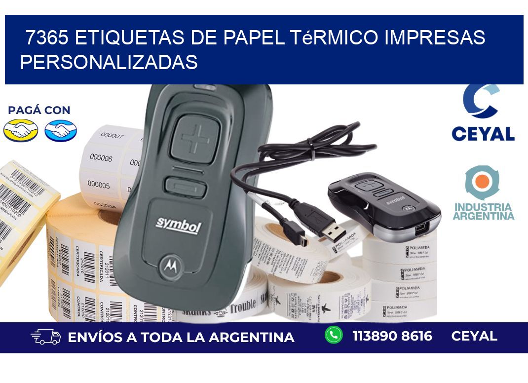 7365 Etiquetas de papel térmico impresas personalizadas