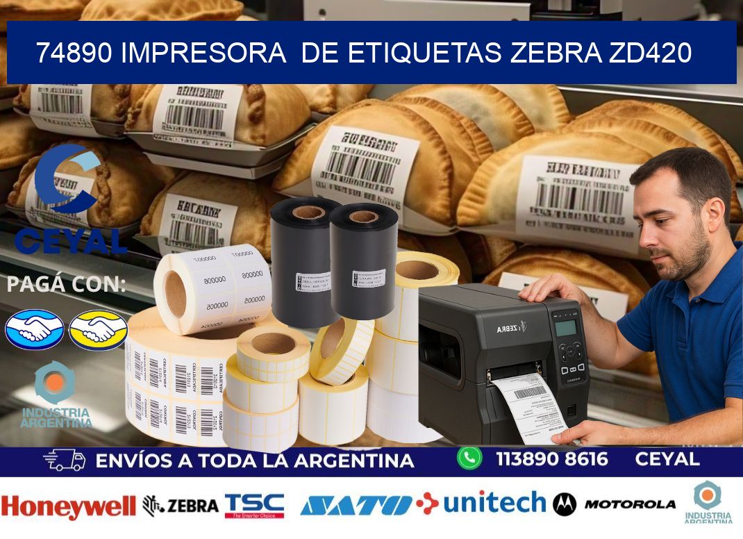 74890 impresora  de etiquetas Zebra ZD420