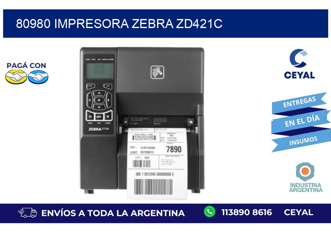 80980 Impresora Zebra zd421c