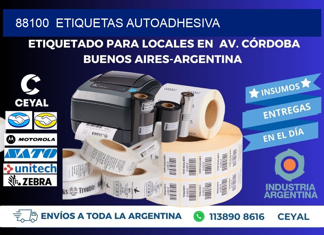 88100  etiquetas autoadhesiva