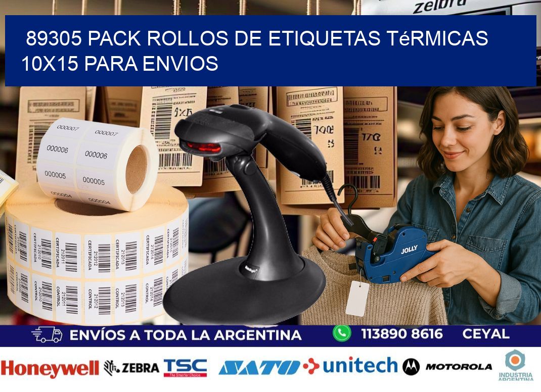 89305 pack rollos de etiquetas térmicas 10x15 para Envios
