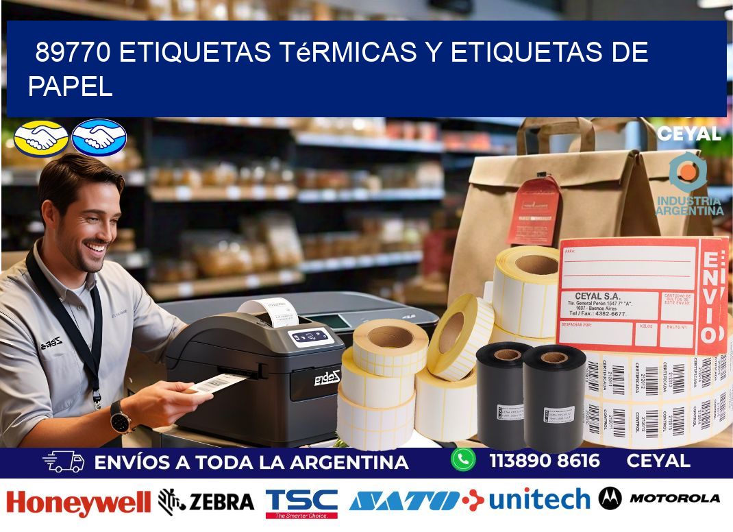 89770 etiquetas térmicas y etiquetas de papel