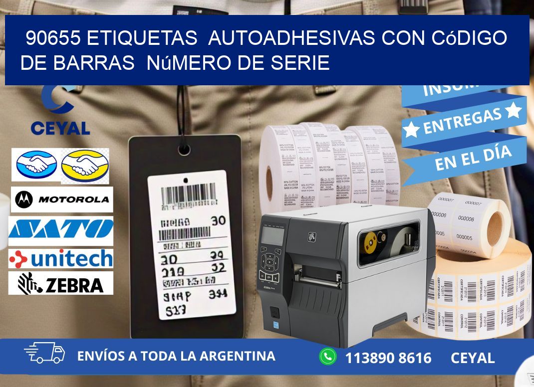 90655 etiquetas  autoadhesivas con código de barras  número de serie