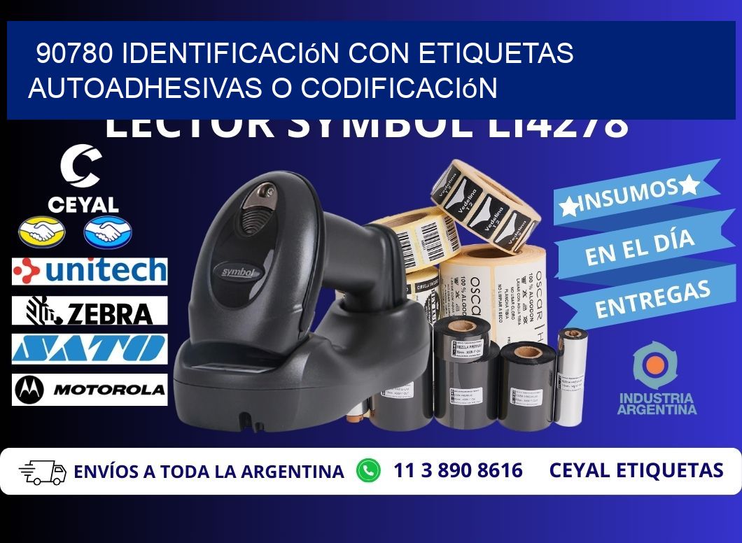 90780 identificación con etiquetas autoadhesivas o codificación
