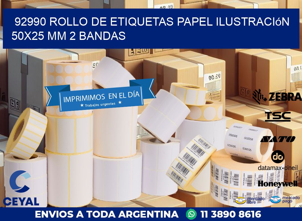 92990 Rollo de Etiquetas Papel Ilustración 50x25 Mm 2 Bandas