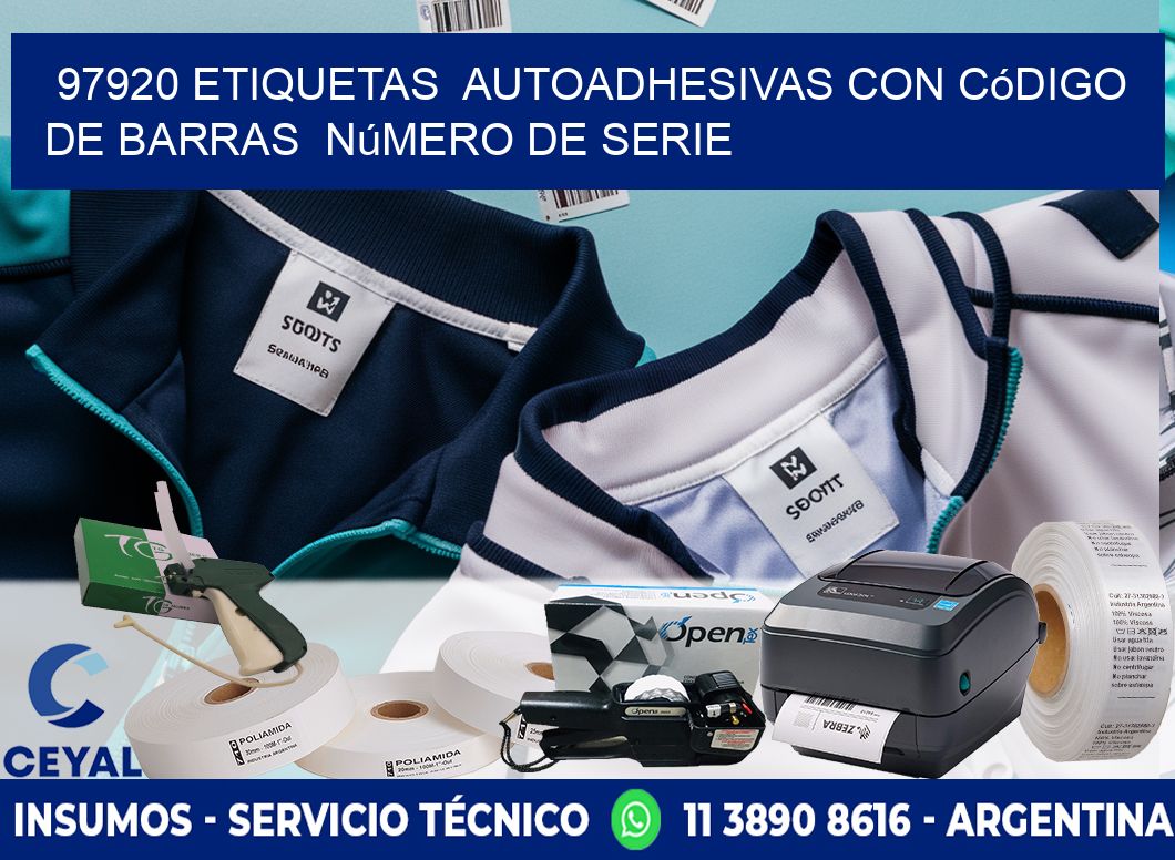 97920 etiquetas  autoadhesivas con código de barras  número de serie