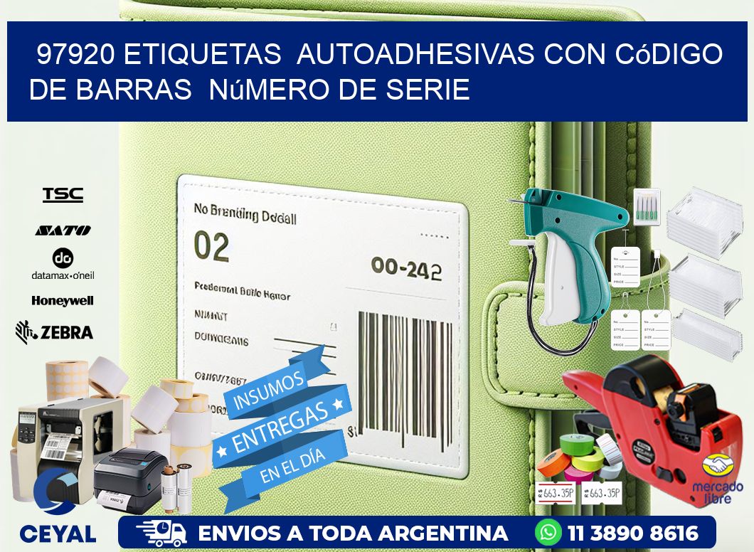 97920 etiquetas  autoadhesivas con código de barras  número de serie