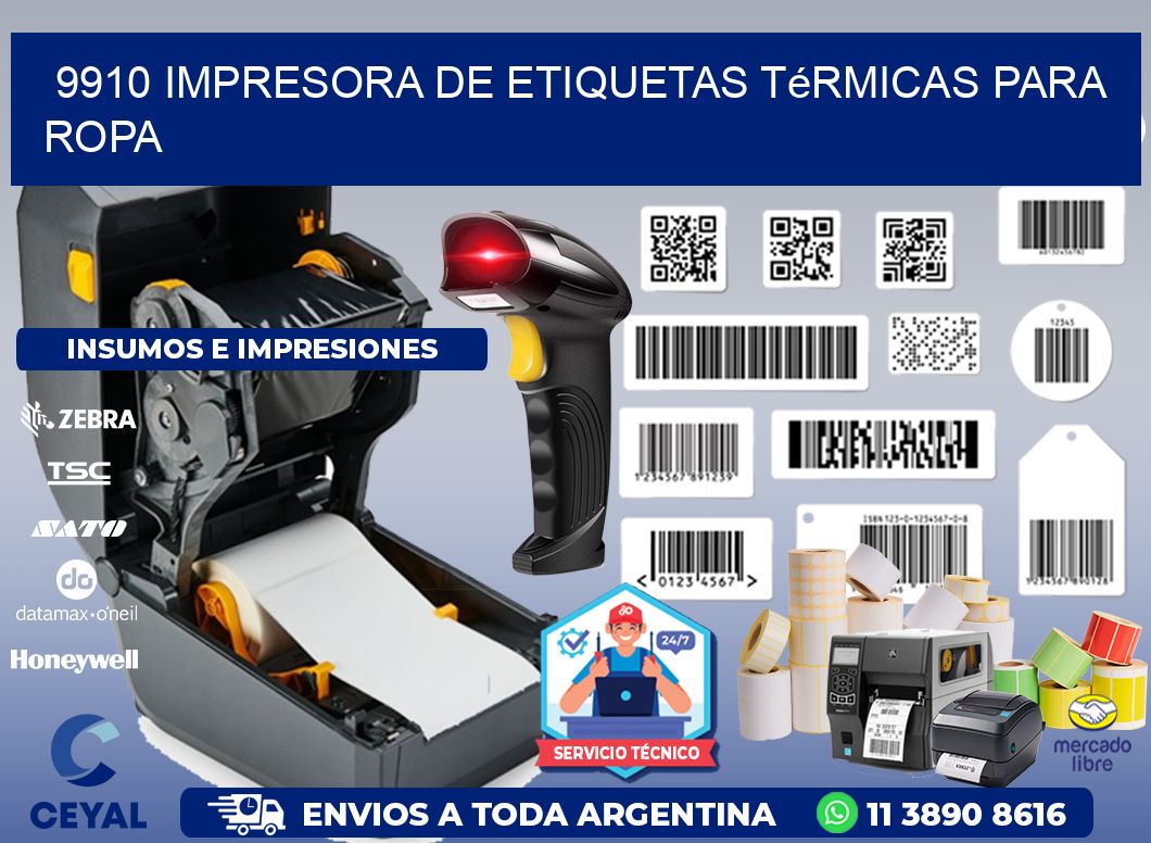 9910 impresora de etiquetas térmicas para ropa