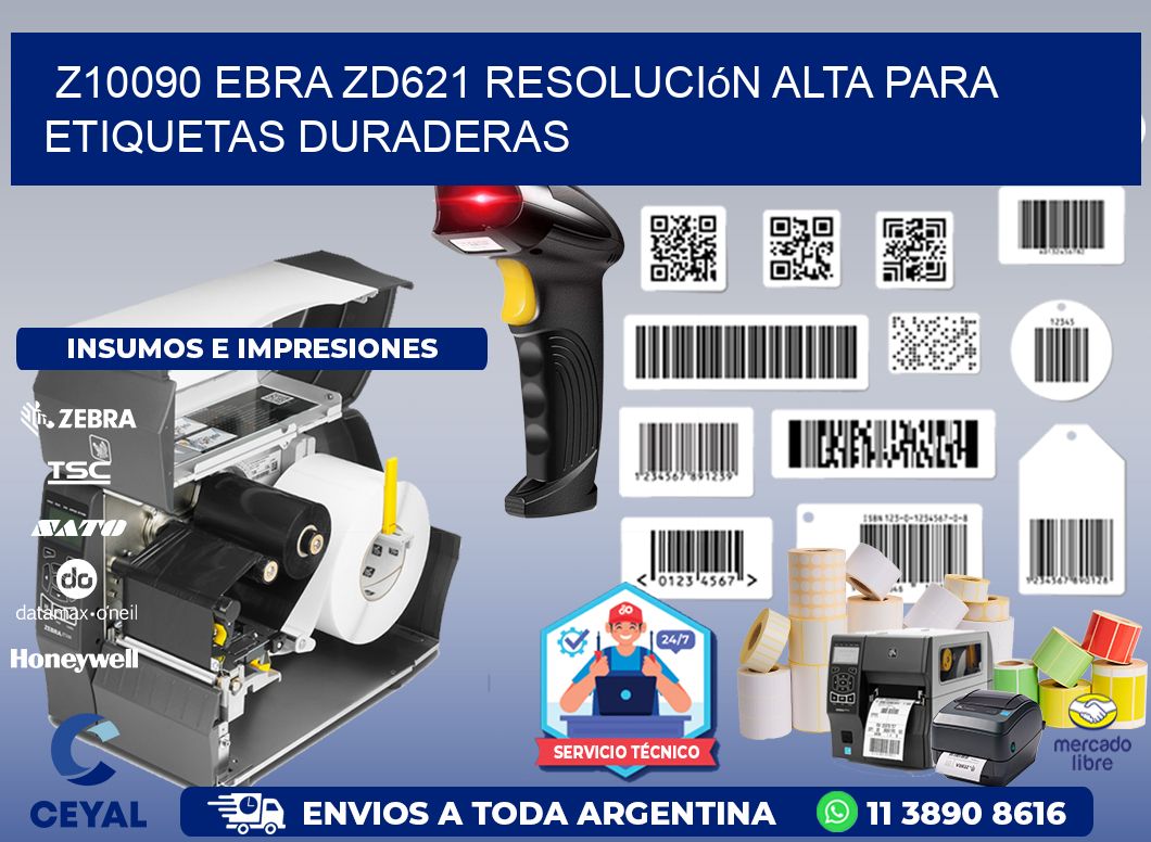 Z10090 ebra ZD621 resolución alta para etiquetas duraderas