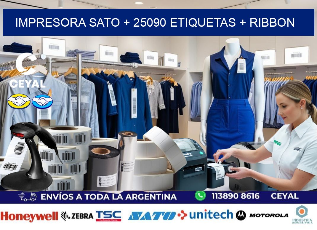 impresora SATO + 25090 etiquetas + ribbon
