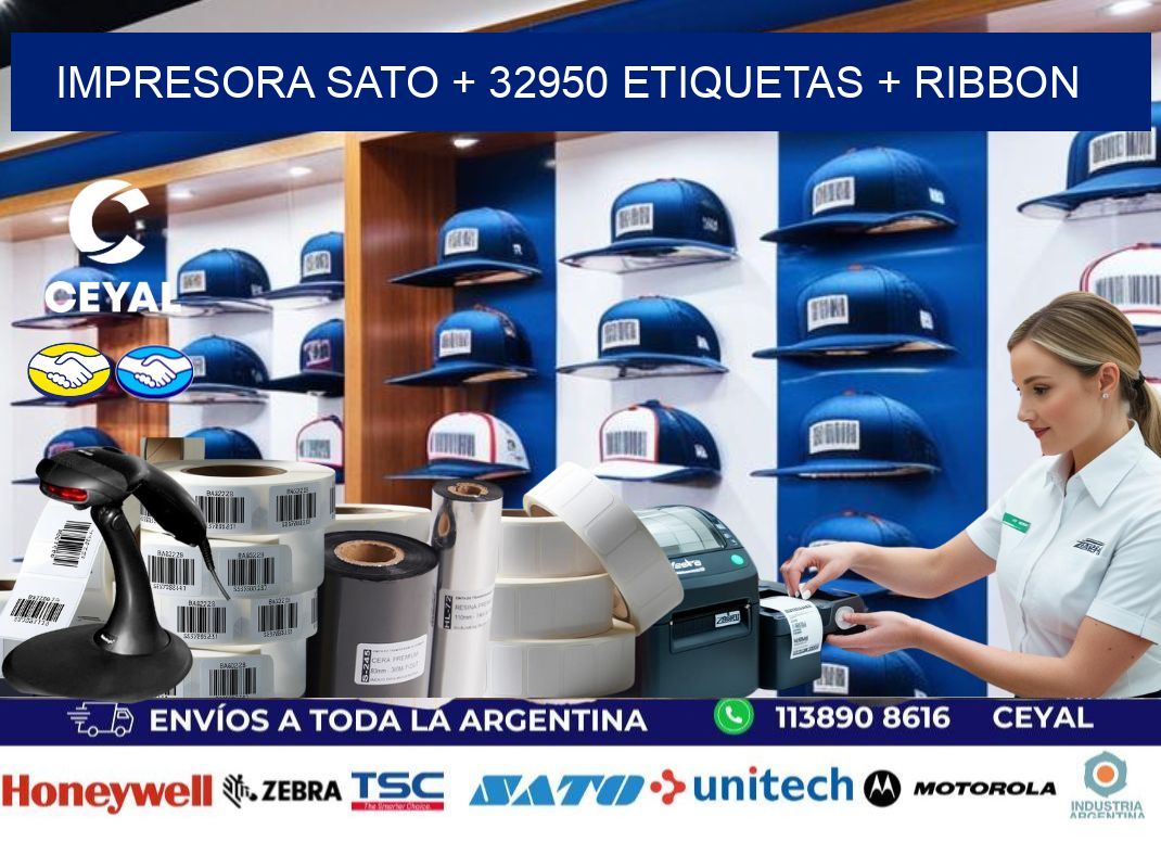 impresora SATO + 32950 etiquetas + ribbon