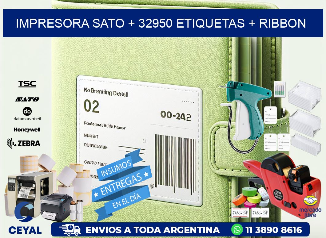 impresora SATO + 32950 etiquetas + ribbon