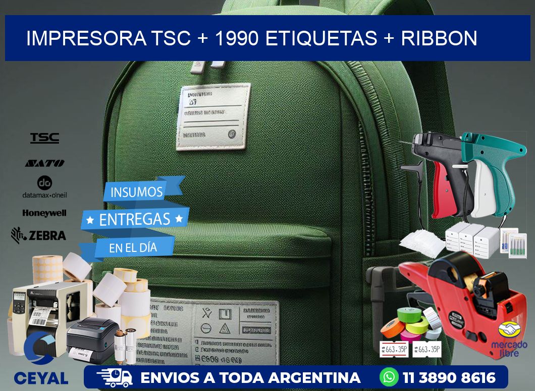 impresora TSC + 1990 etiquetas + ribbon